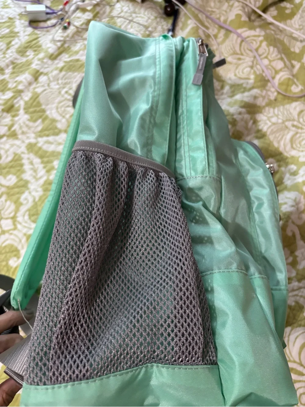 L.L. Bean Deluxe 37L Mint Green Water ProofLightweight Reflect Backpack NWT